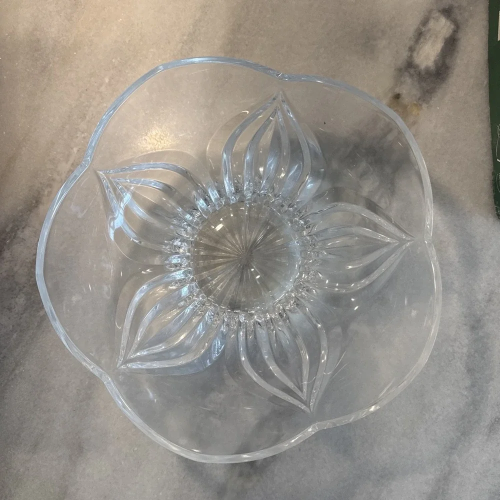 Vintage 24% Lead Cristal D'Arques Durand‎ France Crystal Bowl Lotus Pattern